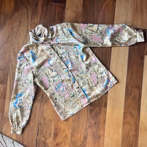 Incredible 1980s Novelty Blouse with Cherubs and Music by Notations (S/M)