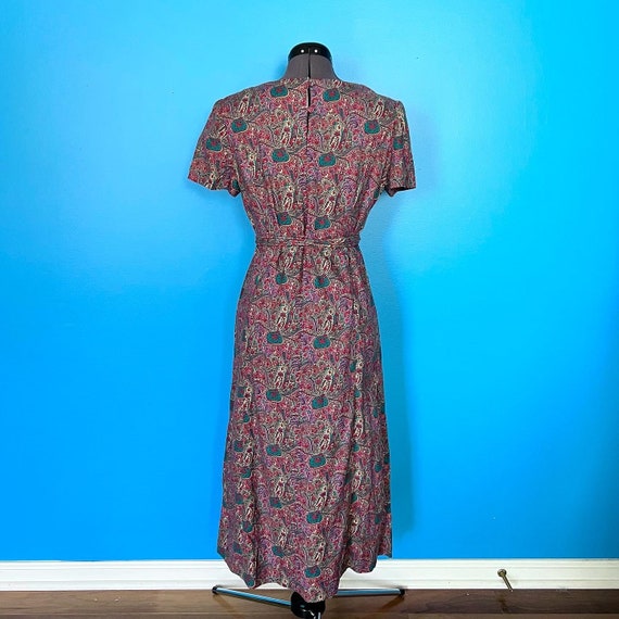 Eye-catching 1960s/1970s Paisley Dress with Short… - image 8