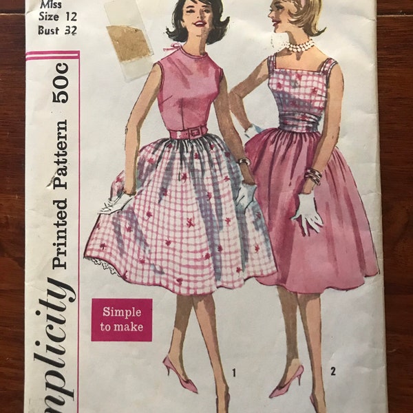 1950s Simplicity Pattern No. 3482: Junior and Misses' Blouse, Skirt & Cummerbund (Size 12)