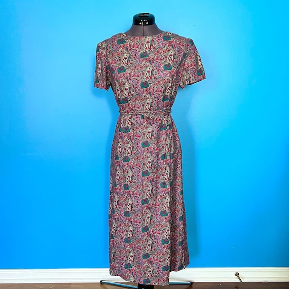 Eye-catching 1960s/1970s Paisley Dress with Short… - image 2