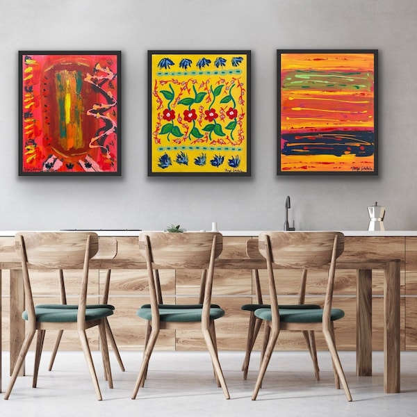 Láminas de arte popular mexicano: Conjunto de arte mural abstracto La Bamba