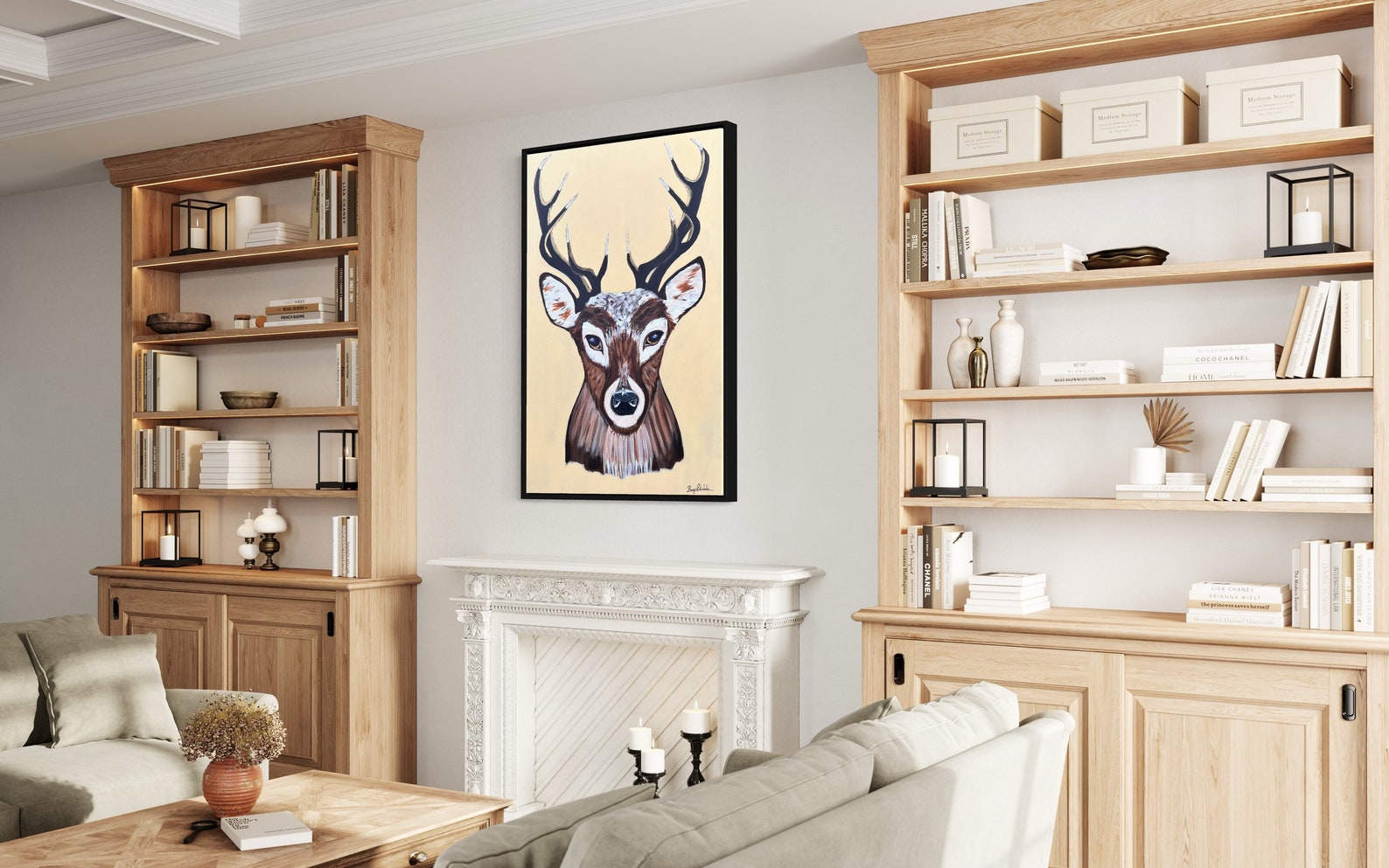 Ten Point Buck. Original Deer With Antlers Painting. Modern - Etsy