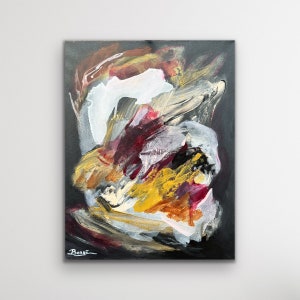 Revelation no 6 ~ Abstract Artwork Contemporary Art. Modern Black and Neutral Contemporary Art - Diptych art
