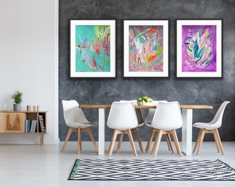 Pastels ~ Original abstract artworks. Modern art. 15x20 inch