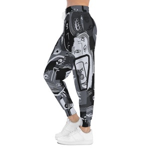 Picasso Black & White Athletic Joggers (AOP) - Unisex Artsy Joggers. Fine Art Joggers