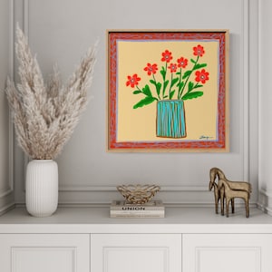 Mexican Petunias Flower Vase Folk Art. Mexican Folk Flower Art ...