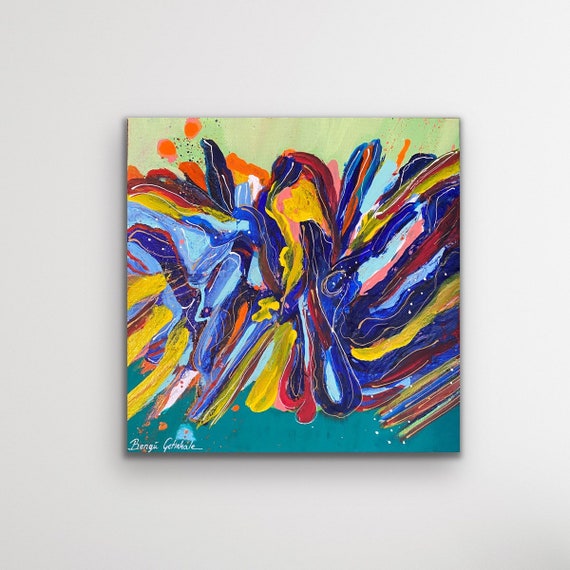 ミステリー ~ オリジナルのカラフルな抽象画。モダンなアート