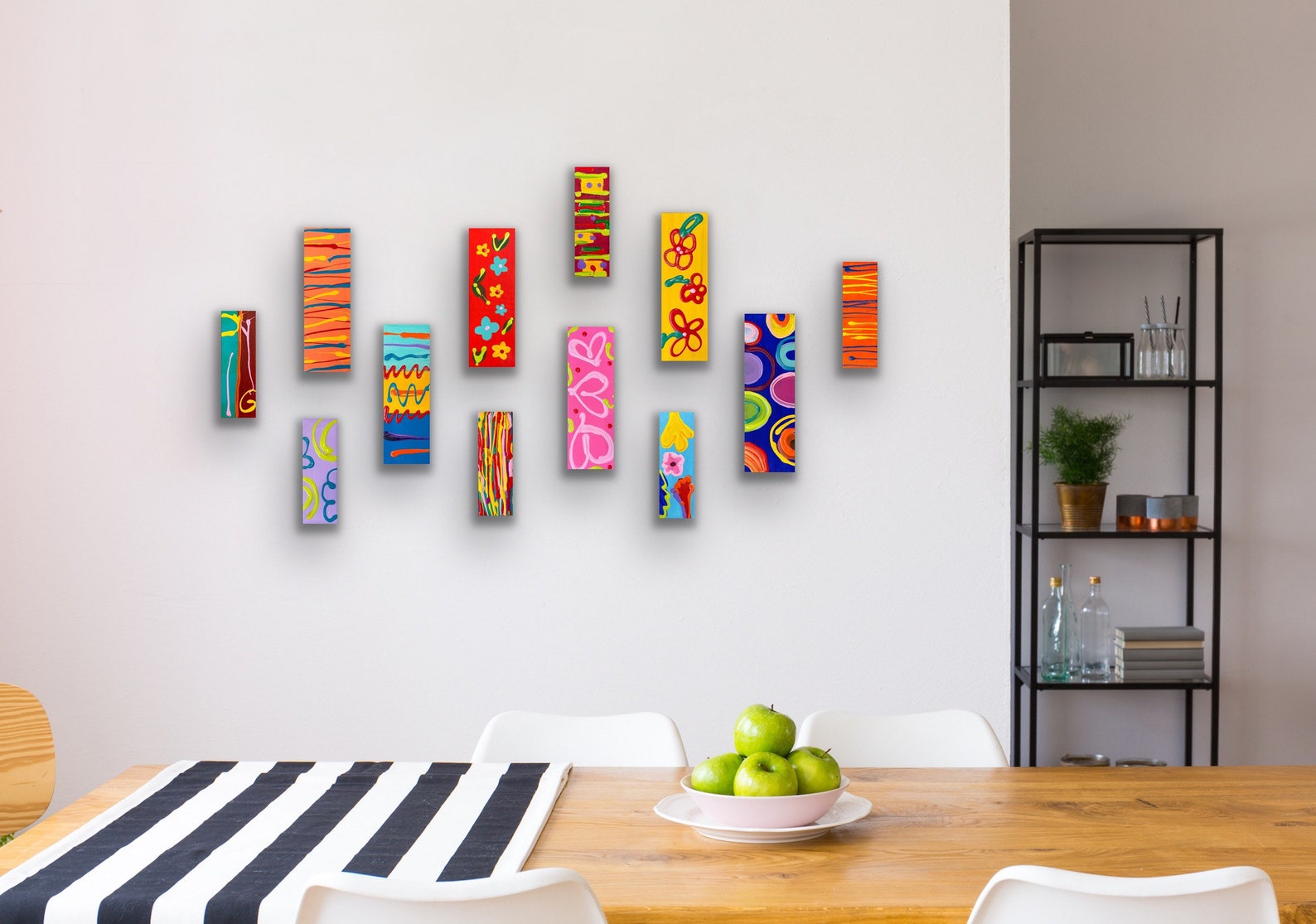 Los Momentos the Moments Colorful Unique 12 Piece Abstract Etsy