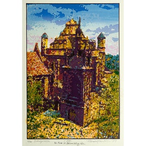 Church of St. Anne in Vilnius | Hand Pulled Silk Screen Print | by Petras Valatkevicius, 1999 | Vilnius Urban Landscape, Cityscape