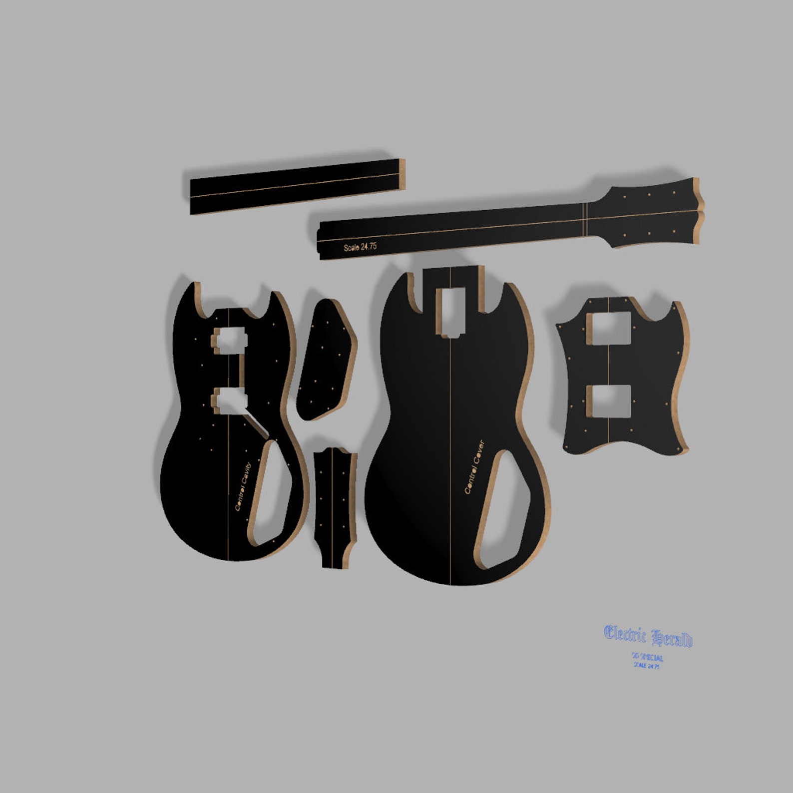 Gibson Sg Special Style Guitar Template Mdf 0.50 Etsy