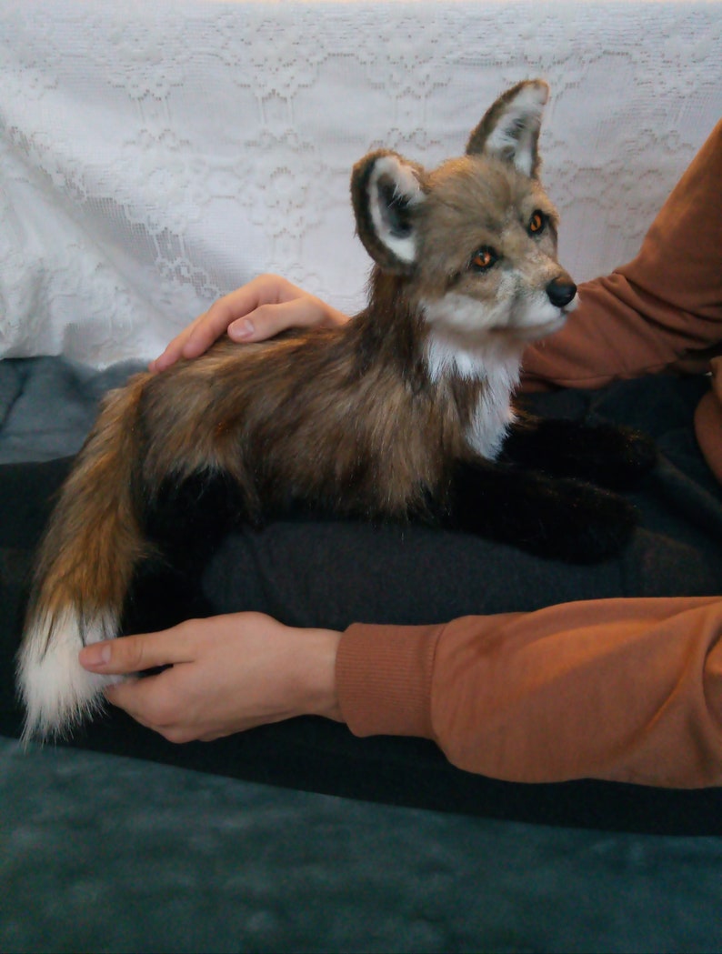 Realistic plush Fox animal portrait collectible toys for