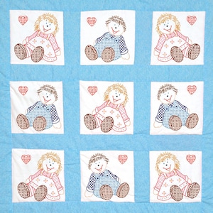 Rag Dolls  *9&quot; Quilt Blocks  Cross Stitch & Embroidery* By: Jack Dempsey Needle Art 733-436