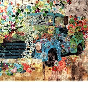 Old Blue *Collage Quilt Pattern* By: Laura Heine - Fiberworks