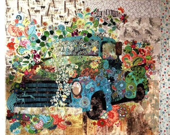 Old Blue *Collage Quilt Pattern* By: Laura Heine - Fiberworks