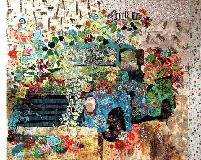 Old Blue *Collage Quilt Pattern* By: Laura Heine - Fiberworks