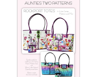 ROCKPORT TOTES *Sewing Pattern* by: Aunties Two Patterns - at609