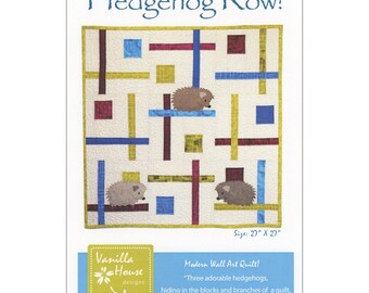 Hedgehog Row Wall Art *Quilt Pattern* by Vanilla House Designs P229