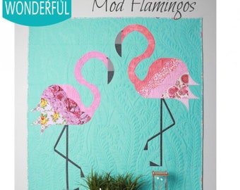 Mod Flamingos *QCR Mini - Quilt Pattern* From: Sew Kind of Wonderful #420