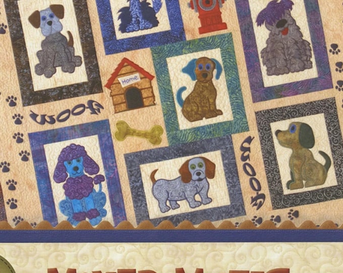 Mixed Mutts *Dog Quilt/Wall Hanging - Machine Embroidery CD* From: Lunch Box Quilts