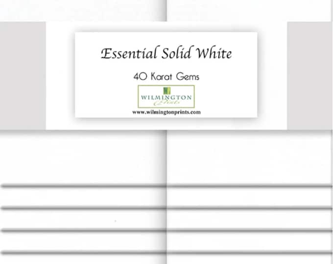 Essential Solid "WHITE"  *Jelly Roll - 40 Pieces* From: Wilmington Prints 843-13-843