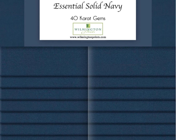 Essential Solid "NAVY" 40 Karat Gems *Jelly Roll - 40 Pieces* From: Wilmington Prints 843-16-843