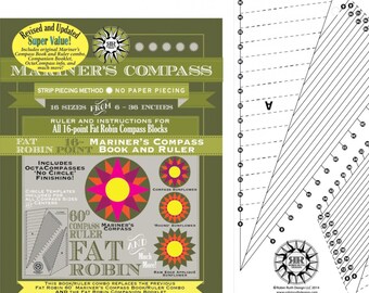 MARINER'S COMPASS *Fat Robin 16 point Book & 60 Degree Ruler* By: Robin Ruth Design