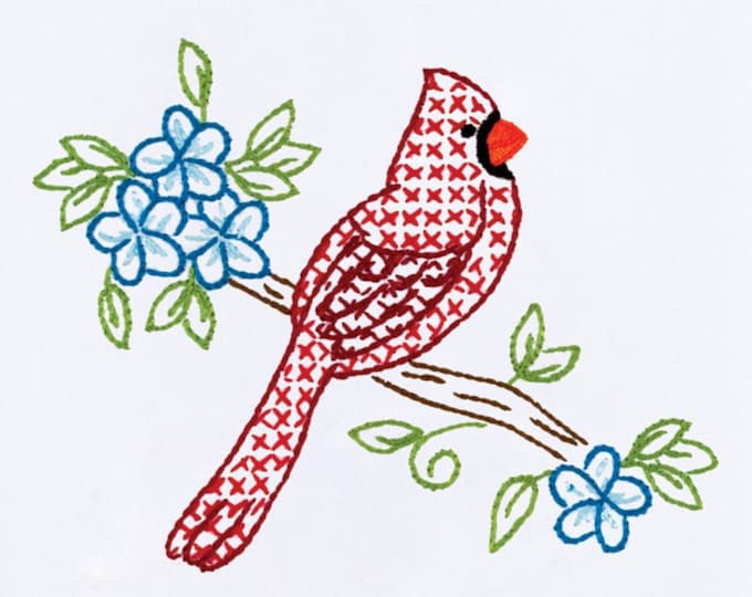 CARDINALS Decorative Hand Towels -  2 towels *Stamped Embroidery Design* From: Jack Dempsey Inc 320-712