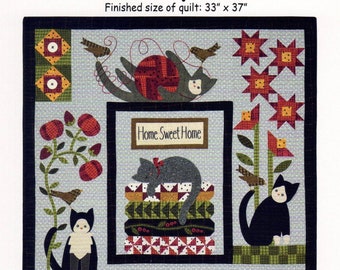 Purrfectly Pieced *Applique Wall Quilt - 5 Pattern Set* By: Bonnie Sullivan - All Through the Night 1501 to 1505