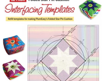 FOLDED STAR Pin Cushion Interfacing Templates (12) PEP-207 By: Plum Easy Patterns