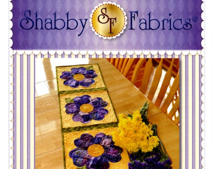 Patchwork Pansy *Applique Table Runner Sewing Pattern* By:  Jennifer Bosworth - Shabby Fabrics