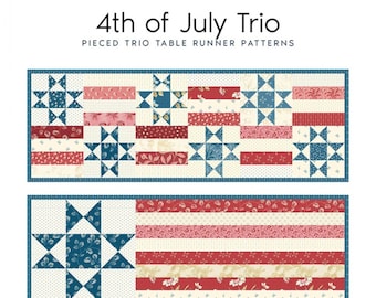 4th of July Trio  *Table Runner Pattern* BY: Laundry Basket Quilts  LBQ-1256-P