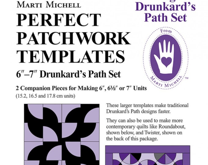 Large Drunkard's Path *2 Piece Set- Perfect Patchwork Acrylic Templates*  From: Marti Michell  #8024