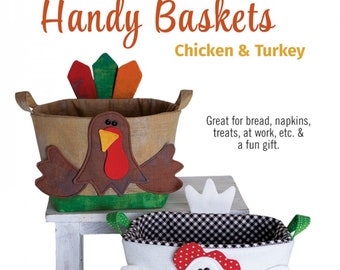 Handy Baskets - Chicken & Turkey *Pattern* From: Cotton Ginnys HC181