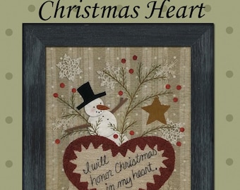 Christmas Heart *Applique Project - Includes Preprinted Background Fabric* By: Bonnie Sullivan - All Through the Night