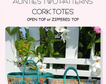 Cork Totes *Large Tote Bag Sewing Pattern* From: Aunties Two Patterns AT643