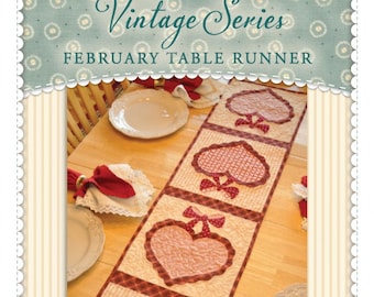 February Table Runner - The Vintage Series  *Applique Sewing Pattern* By Jennifer Bosworth - Shabby Fabrics SF48657