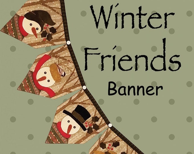 Winter Friends  **5 Preprinted banner backgrounds Kit**Pattern Included**  By: Bonnie Sullivan - All Through The Night  #1804