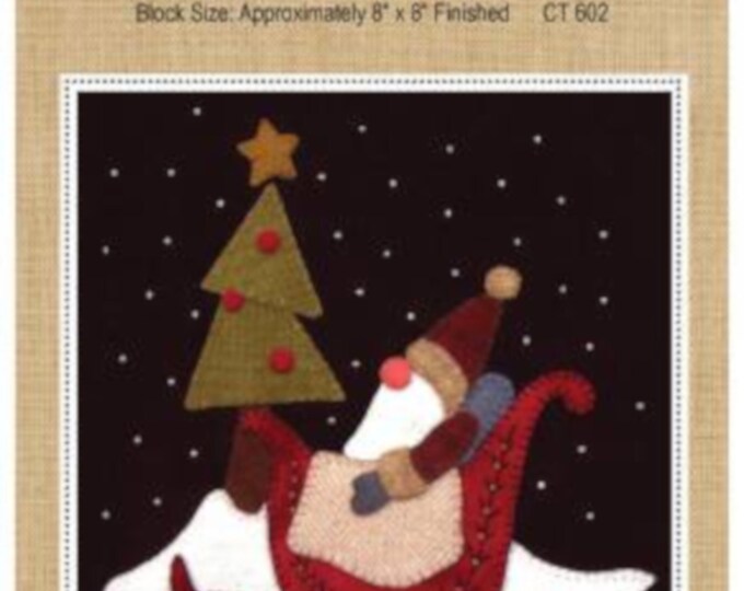 Santa Gnome  *Wool Applique Block Pattern* By: Cotton Tales   CT602