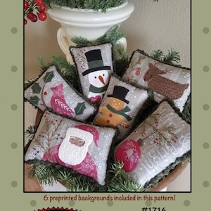 Christmas Bowl Fillers   **6 Preprinted backgrounds**Pattern Included**  By: Bonnie Sullivan - All Through The Night  #1716