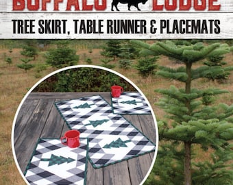 BUFFALO LODGE *Tree Skirt, Table Runner & Placemat Pattern* By: The Quilted Life  TQL10019