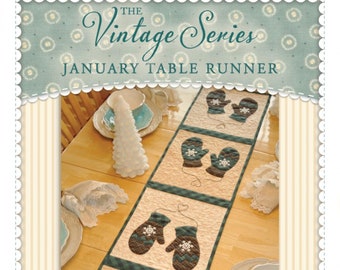 January Table Runner - The Vintage Series *Applique Sewing Pattern* By Jennifer Bosworth - Shabby Fabrics  SF48656