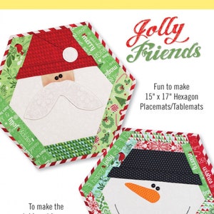 Jolly Friends *Christmas Placemats / Tablemats Sewing Pattern* By: Cynthia Rose - Cotton Ginnys JF170