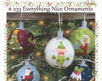 Everything Nice Ornaments Kit *Includes Woolfelt & Pattern* From: Bareroots #233 and 233K