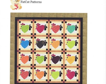Chicken Hearted *Applique Quilt Pattern* By: Sindy Rodenmayer - FatCat Patterns FCP043