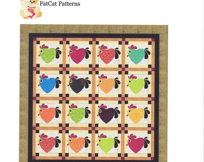 Chicken Hearted *Applique Quilt Pattern* By: Sindy Rodenmayer - FatCat Patterns FCP043
