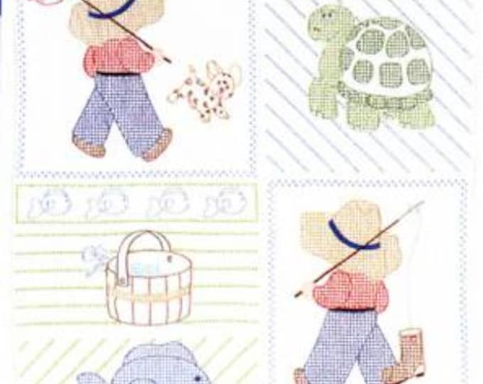 Little Boys *Pre-Printed Cross Stitch & Embroidery Crib Quilt Top* By: Jack Dempsey Needle Art 4060-16