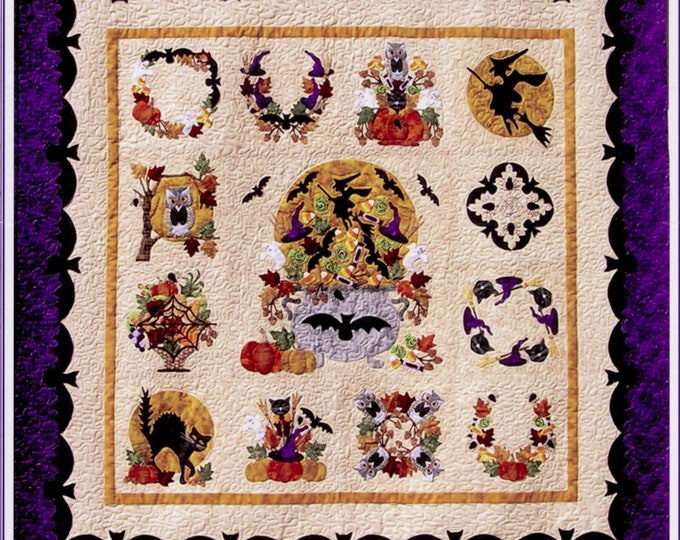 Baltimore Halloween *13-Month Block of the Month Quilt Pattern Set* By: Pearl P Pereira - P3 Designs