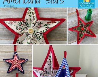 AMERICANA Stars *Ornament Pattern* By: Poorhouse Quilt Designs - PDQ-243