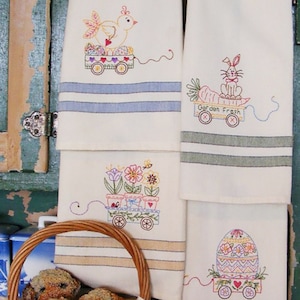 Easter Tea Towels  *Machine  Embroidery CD*  By: Bird Brain Designs   #430ME