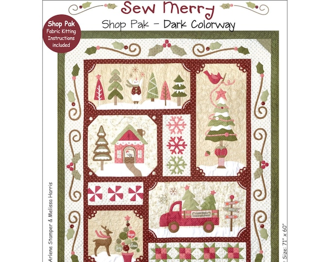 Sew Merry  *Quilt (6) Patterns and (1) Accessory Fabric Packet* By: The Quilt Company